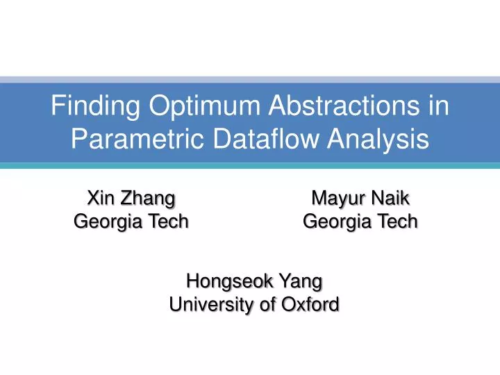 finding optimum abstractions in parametric dataflow analysis