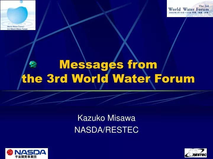 messages from the 3rd world water forum