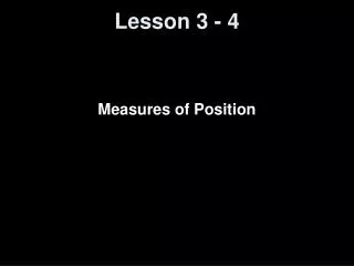 Lesson 3 - 4