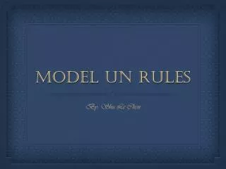 Model UN Rules