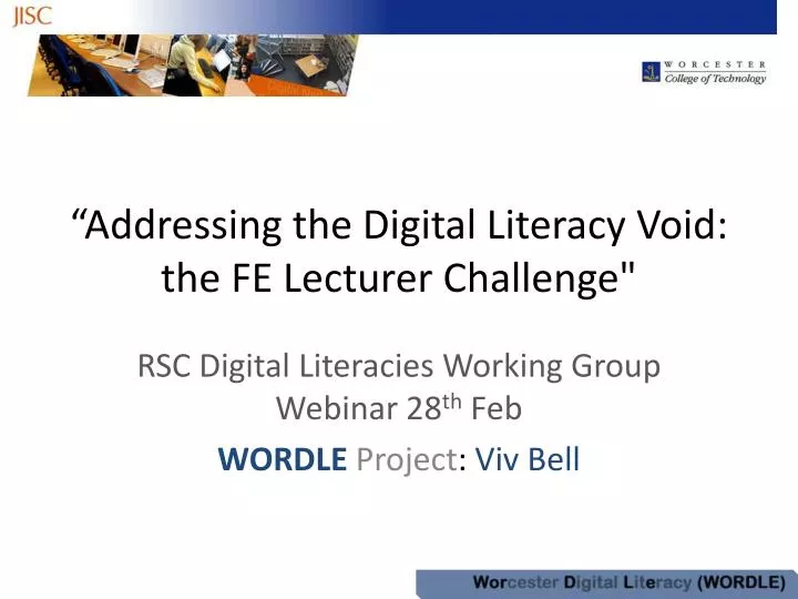 addressing the digital literacy void the fe lecturer challenge