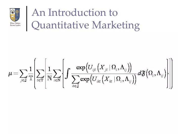 an introduction to quantitative marketing