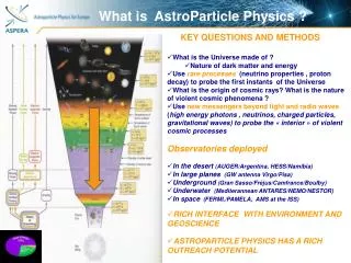 What is AstroParticle Physics ?
