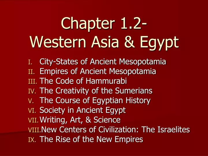 chapter 1 2 western asia egypt