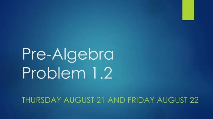 pre algebra problem 1 2