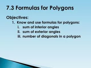 7.3 Formulas for Polygons