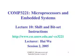 comp3221 microprocessors and embedded systems