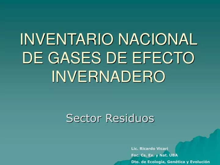 inventario nacional de gases de efecto invernadero