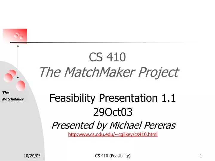 cs 410 the matchmaker project