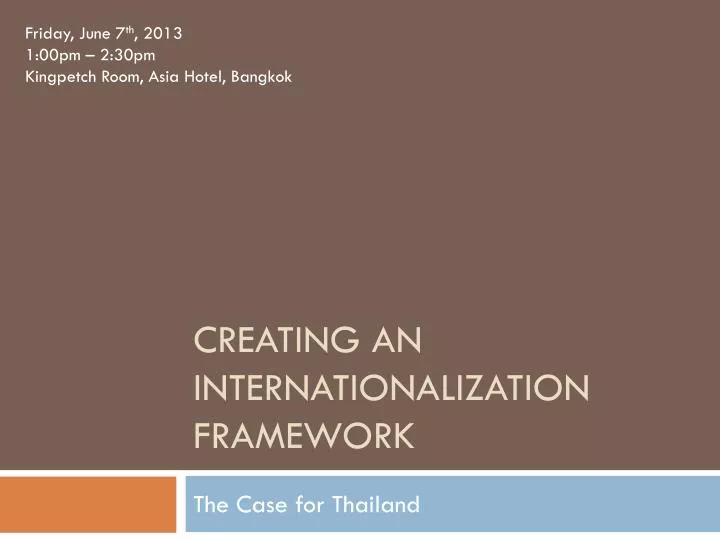 creating an internationalization framework