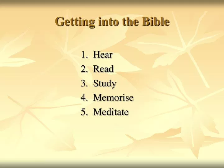 getting into the bible