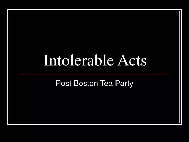 intolerable acts