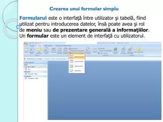 crearea unui formular simplu