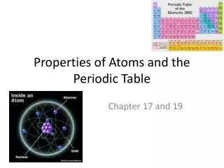 Properties of Atoms and the Periodic Table