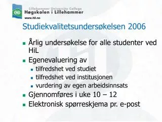 Studiekvalitetsundersøkelsen 2006