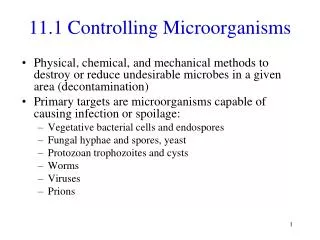 11.1 Controlling Microorganisms
