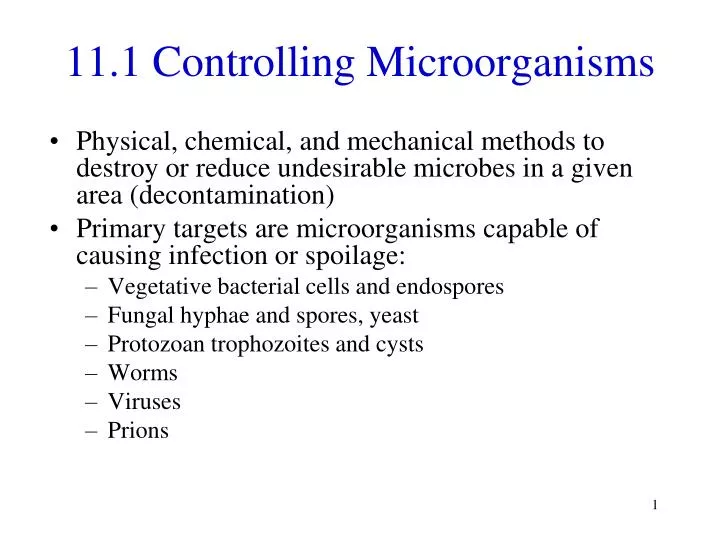11 1 controlling microorganisms