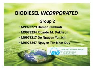 BIODIESEL INCORPORATED