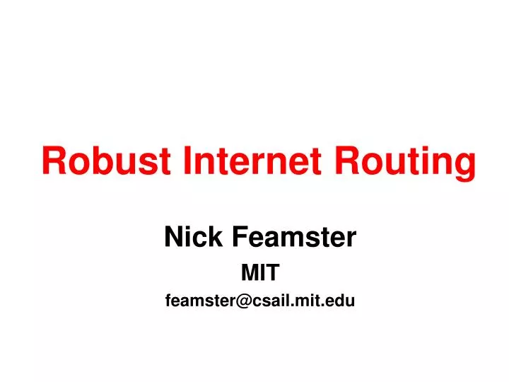 robust internet routing