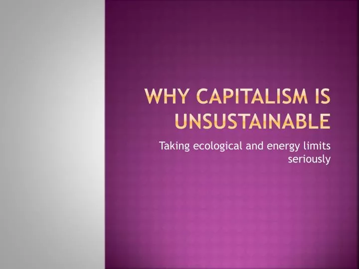 why capitalism is unsustainable