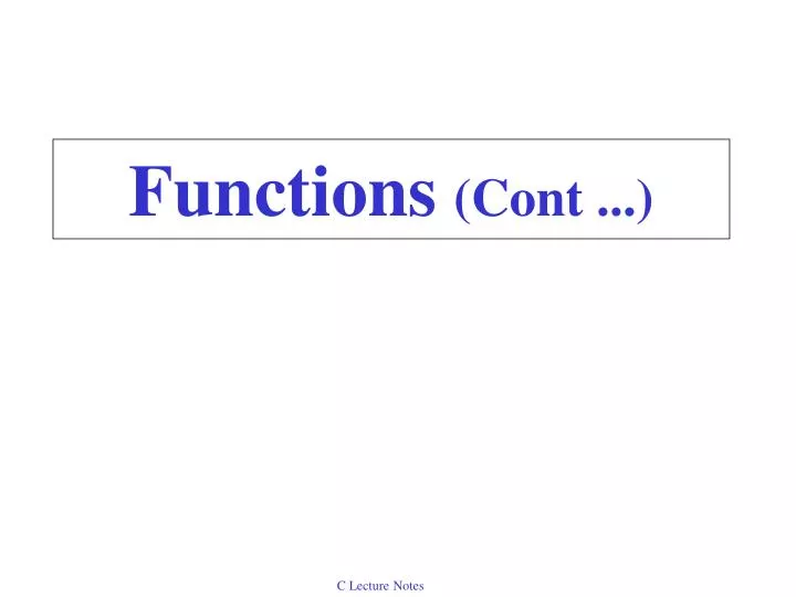 functions cont