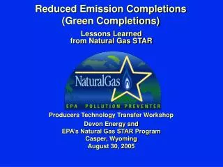 Reduced Emission Completions (Green Completions)