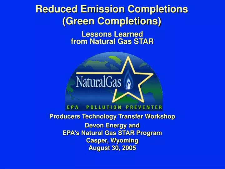 reduced emission completions green completions