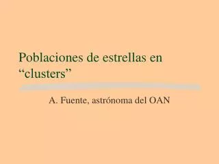 poblaciones de estrellas en clusters