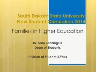 South Dakota State University New Student Orientation 2014