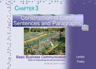 Construction of Clear Sentences and Paragraphs