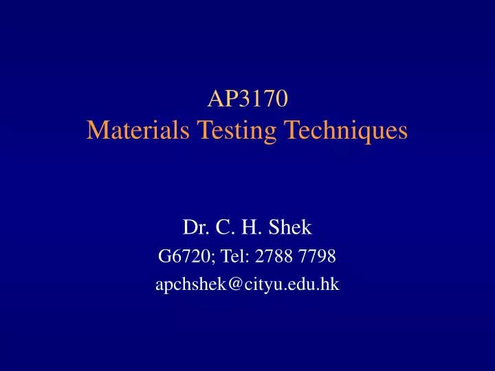 ap3170 materials testing techniques