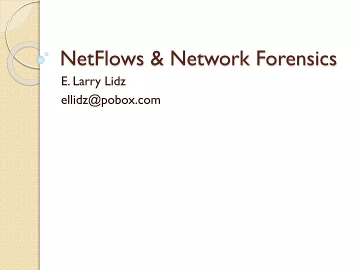 netflows network forensics