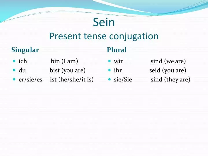 Present German sein - All forms of verb, rules, examples