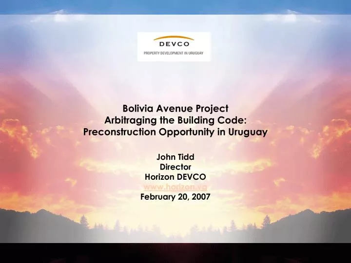 bolivia avenue project arbitraging the building code preconstruction opportunity in uruguay