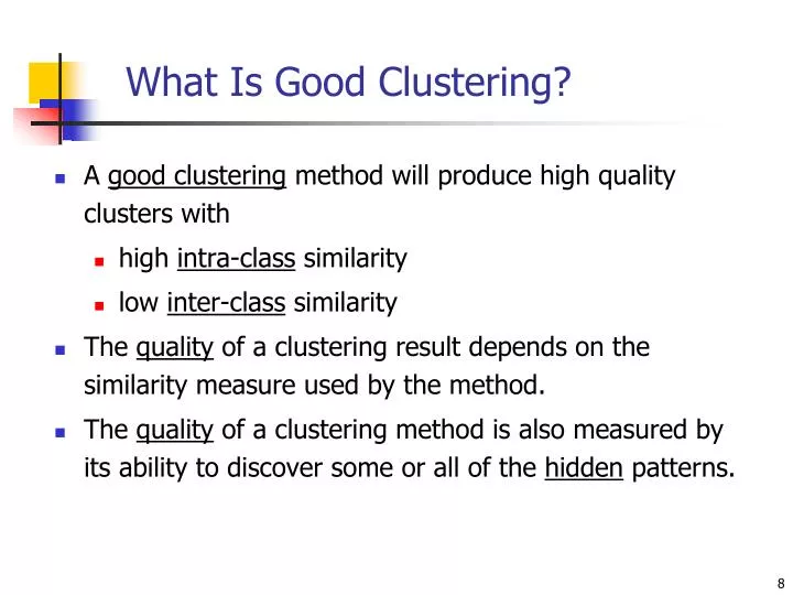 what is good clustering