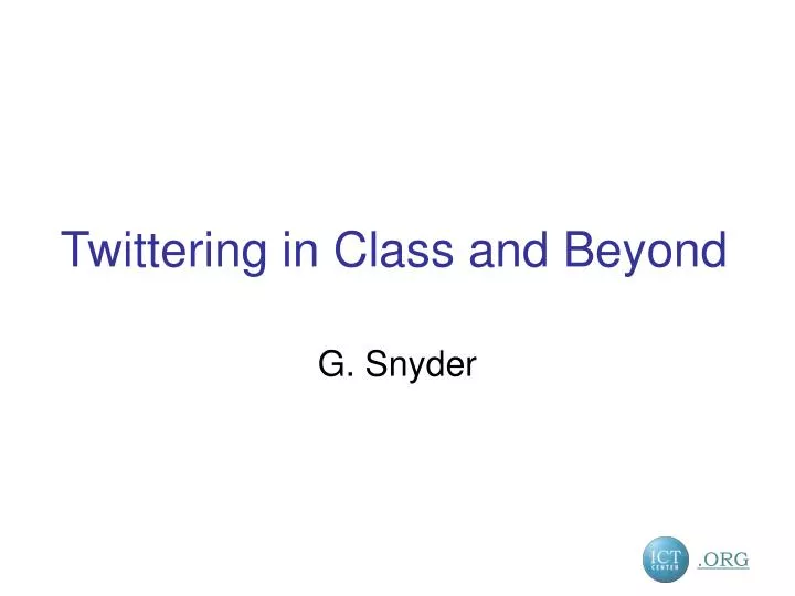 twittering in class and beyond