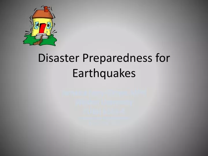 disaster preparedness for earthquakes