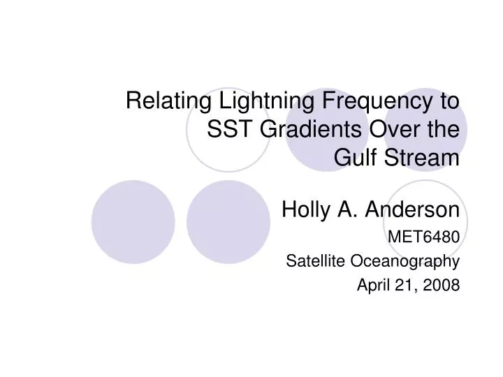 relating lightning frequency to sst gradients over the gulf stream