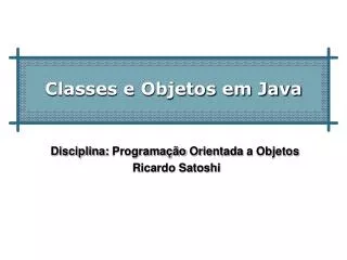 classes e objetos em java