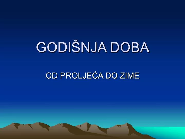 godi nja doba