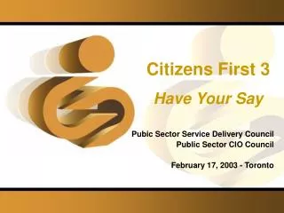 Citizens First 3 Have Your Say