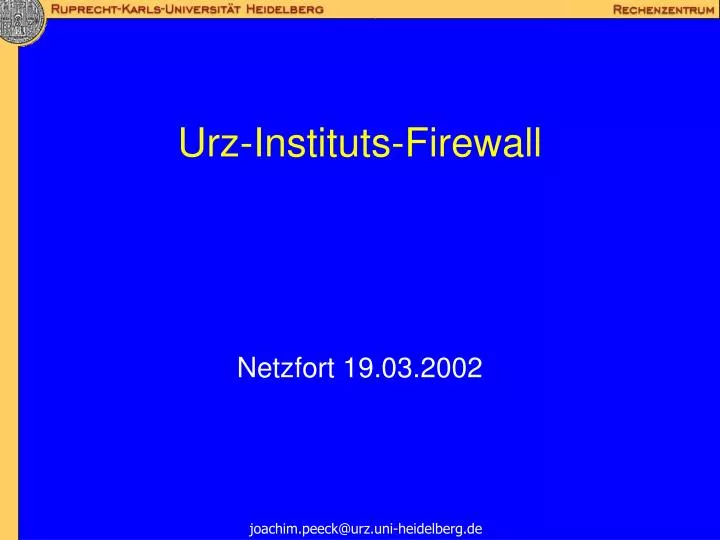 urz instituts firewall