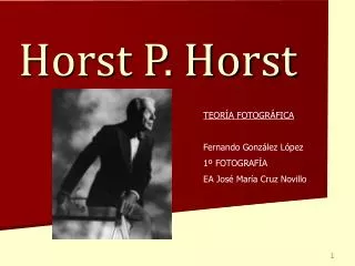 horst p horst