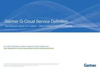 Gartner G-Cloud Service Definition