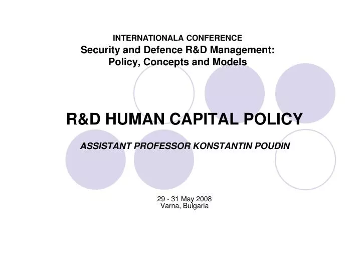 internationala conference security and defence r d management policy concepts and models