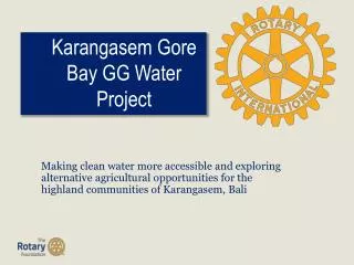 Karangasem Gore Bay GG Water Project