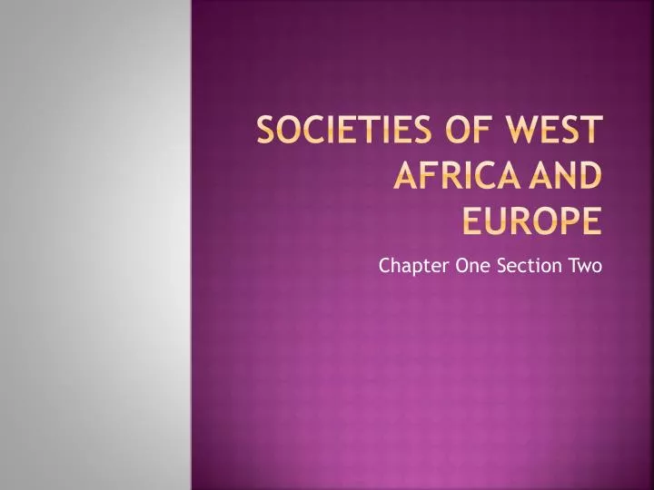 societies of west africa and europe