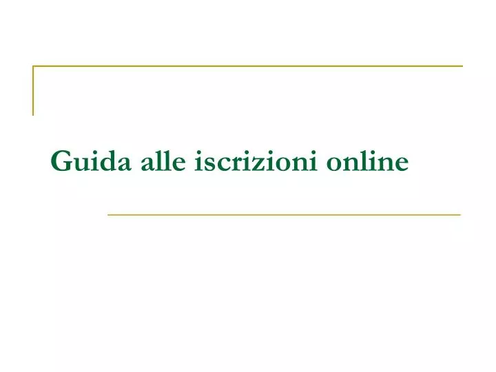 guida alle iscrizioni online