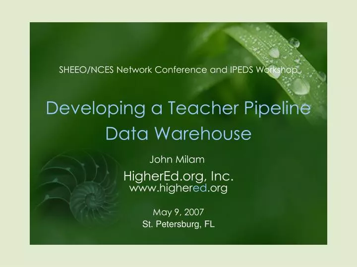 sheeo nces network conference and ipeds workshop