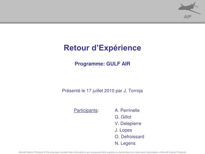 retour d exp rience programme gulf air